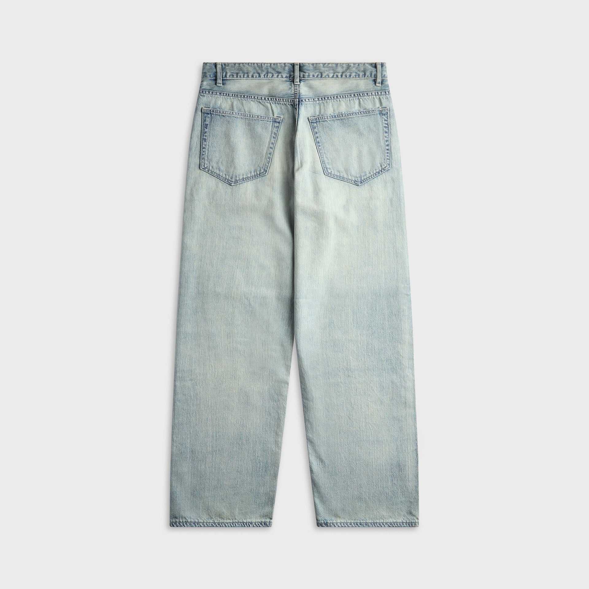 Auralee Faded Selvedge Light Denim Wide Pant - Light Indigo