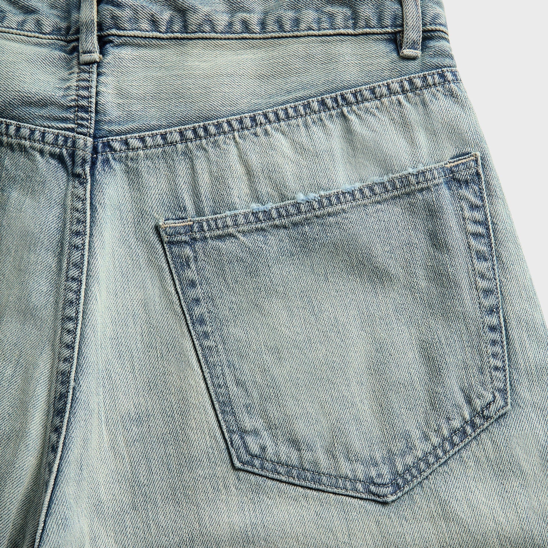 Auralee Faded Selvedge Light Denim Wide Pant - Light Indigo