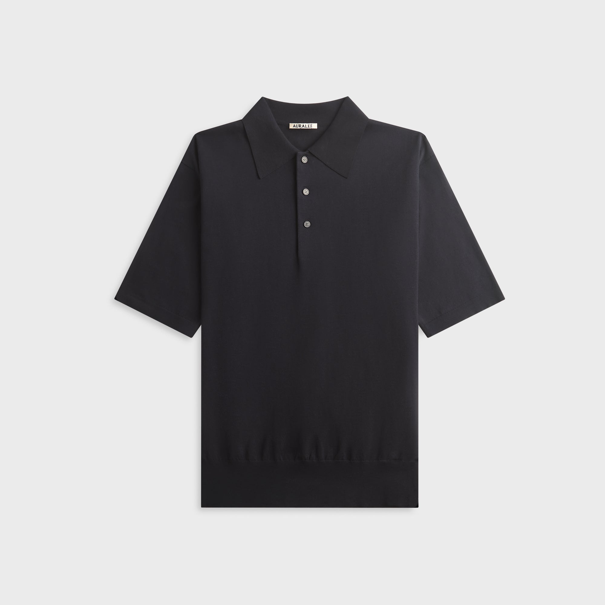 Auralee Giza High Gauge Knit Polo - Dark Navy – Kith