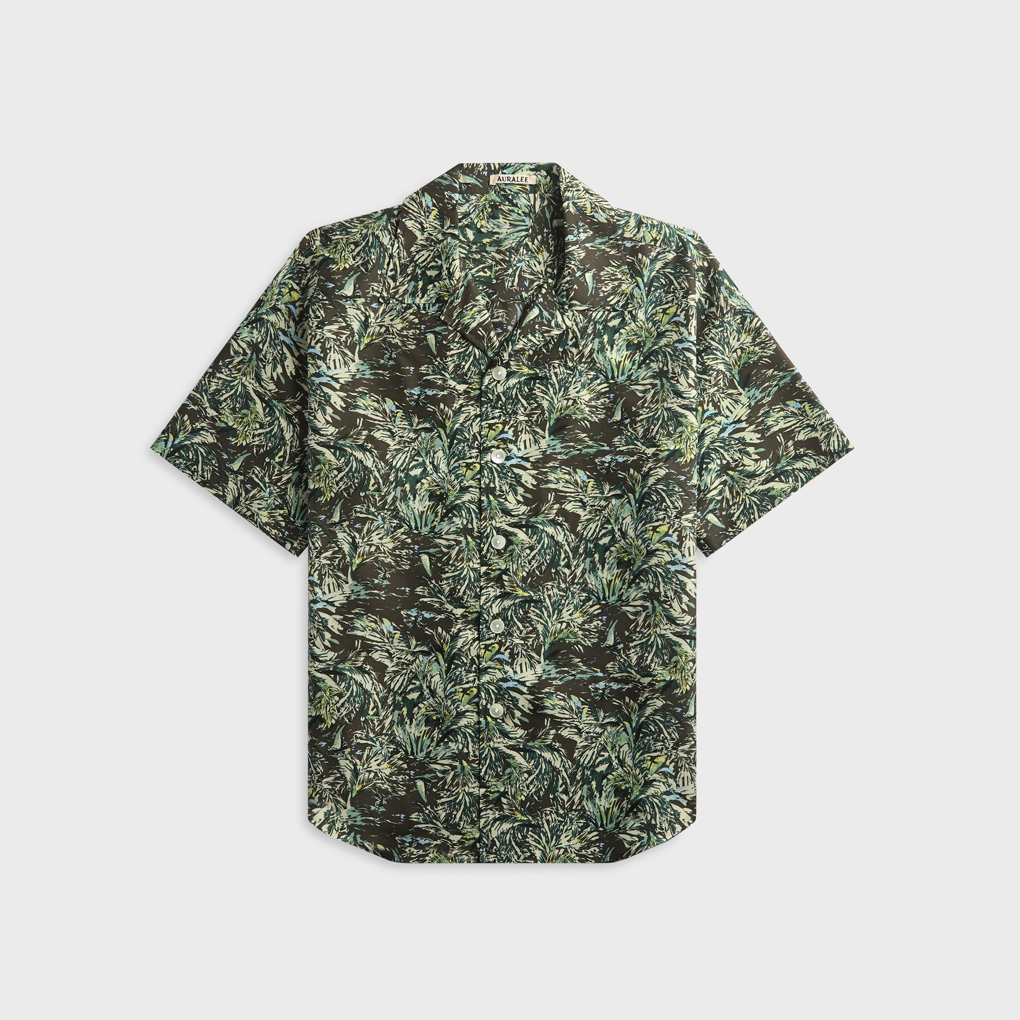 トップス AURALEE 26SS PRINTED AIRY SILK SHIRT Auralee Printed Airy Silk Half-Sleeved Shirt - Dark Brown – Kith