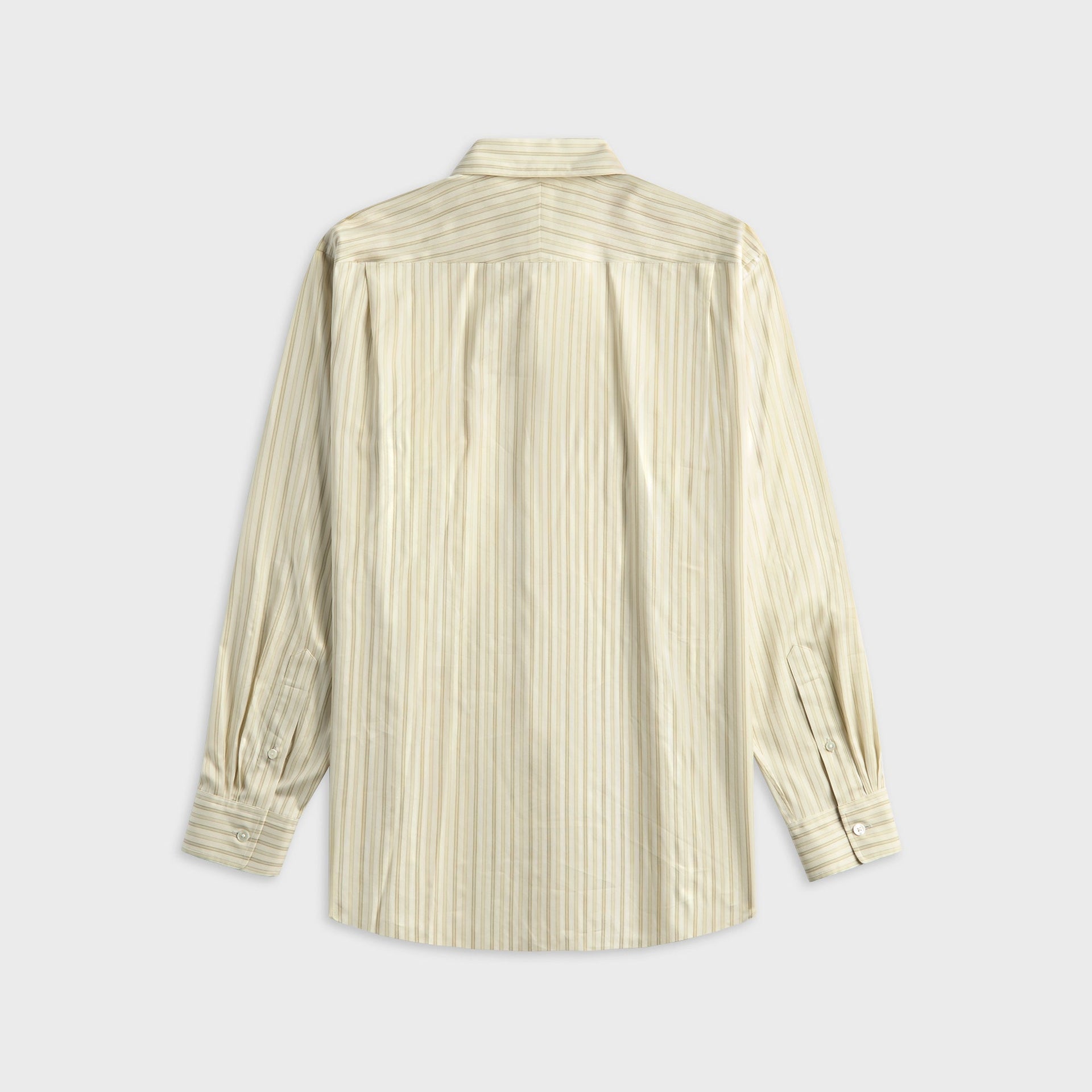 Auralee Cotton Silk Stripe Double Cuff Shirt - White