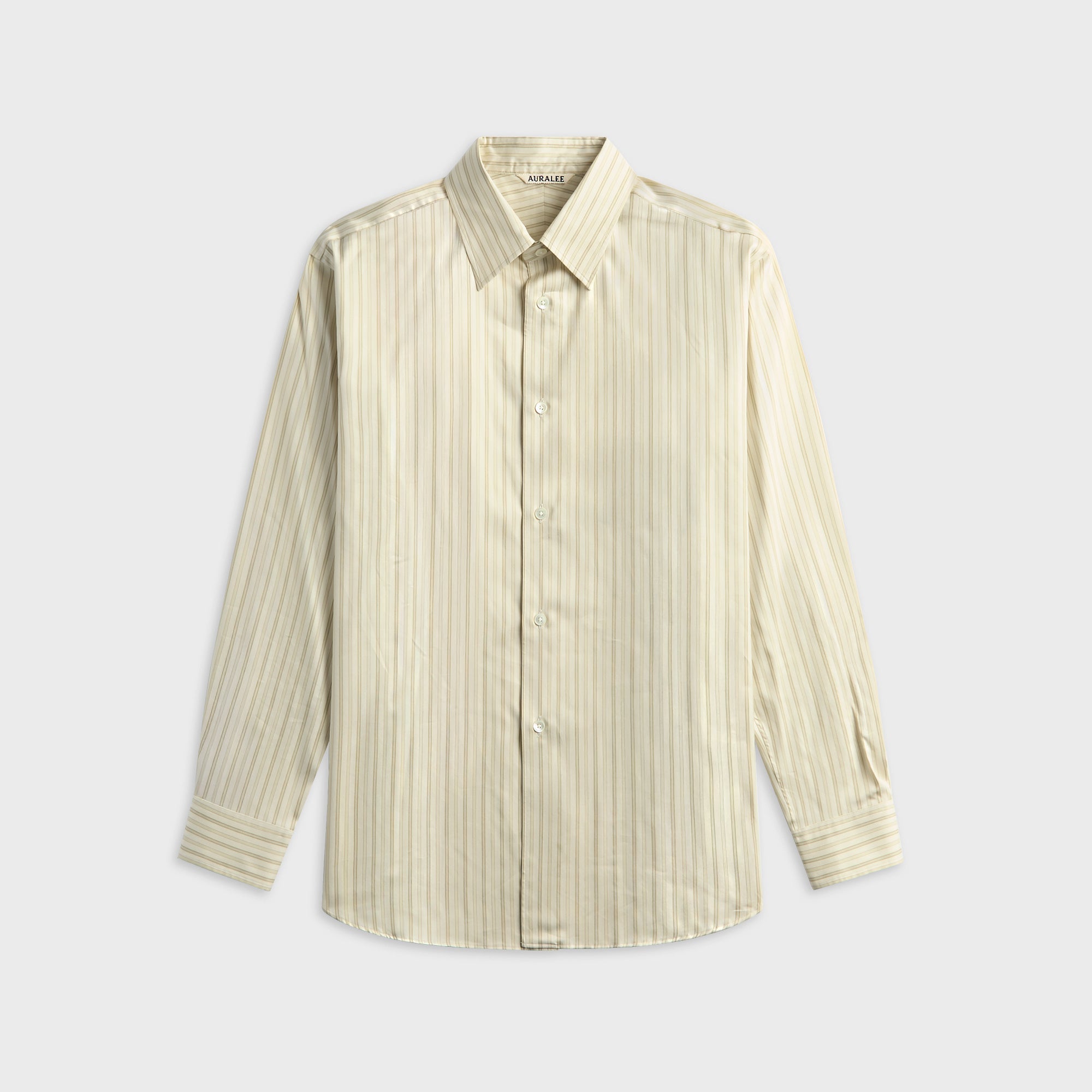 Auralee Cotton Silk Stripe Double Cuff Shirt - White – Kith