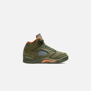 Nike PS Air Jordan 26.5cm 5 Retro - Army Olive / Solar Orange
