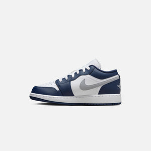 Jordan GS Air Jordan 1 Low - White / Wolf Grey Midnight