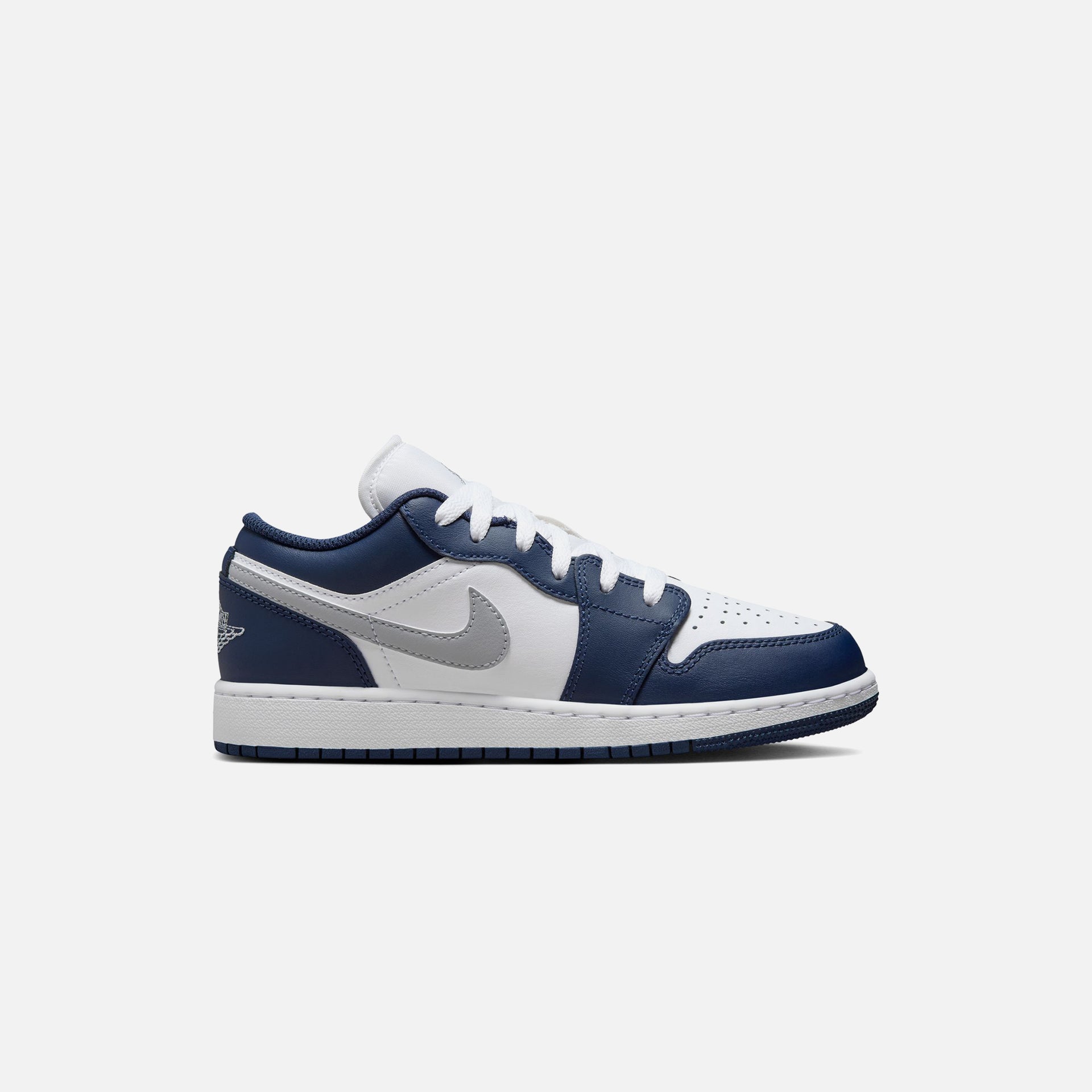 Jordan GS Air Jordan 1 Low - White / Wolf Grey Midnight