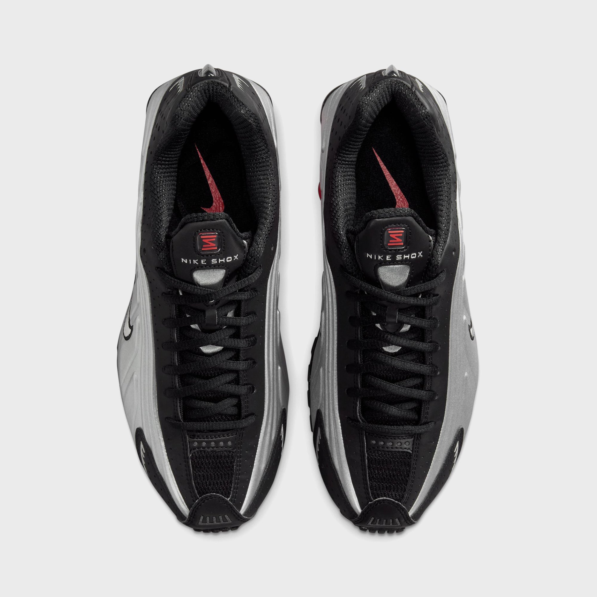 Nike Shox R4 - Black / Metallic Silver / Light Crimson – Kith