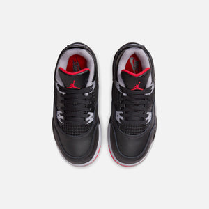Nike PS Air Jordan Tan 4 Retro - Black / Fire Red / Cement Grey / Summit White
