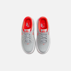 Nike GS Air Force 1 - Light Smoke Grey / Bright Crimson / White