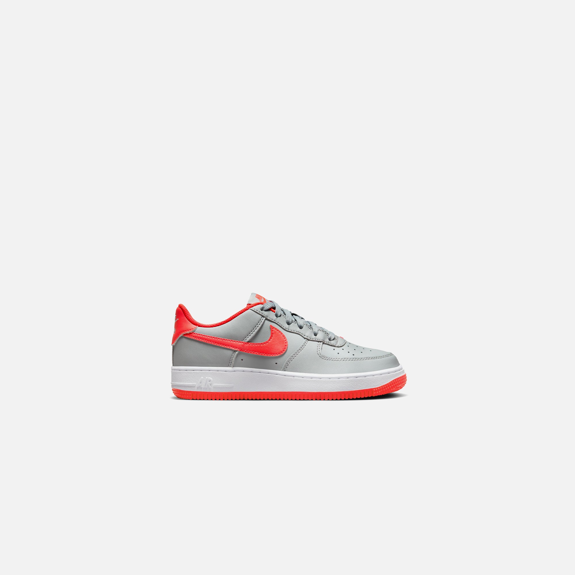 Nike GS Air Force 1 - Light Smoke Grey / Bright Crimson / White – Kith