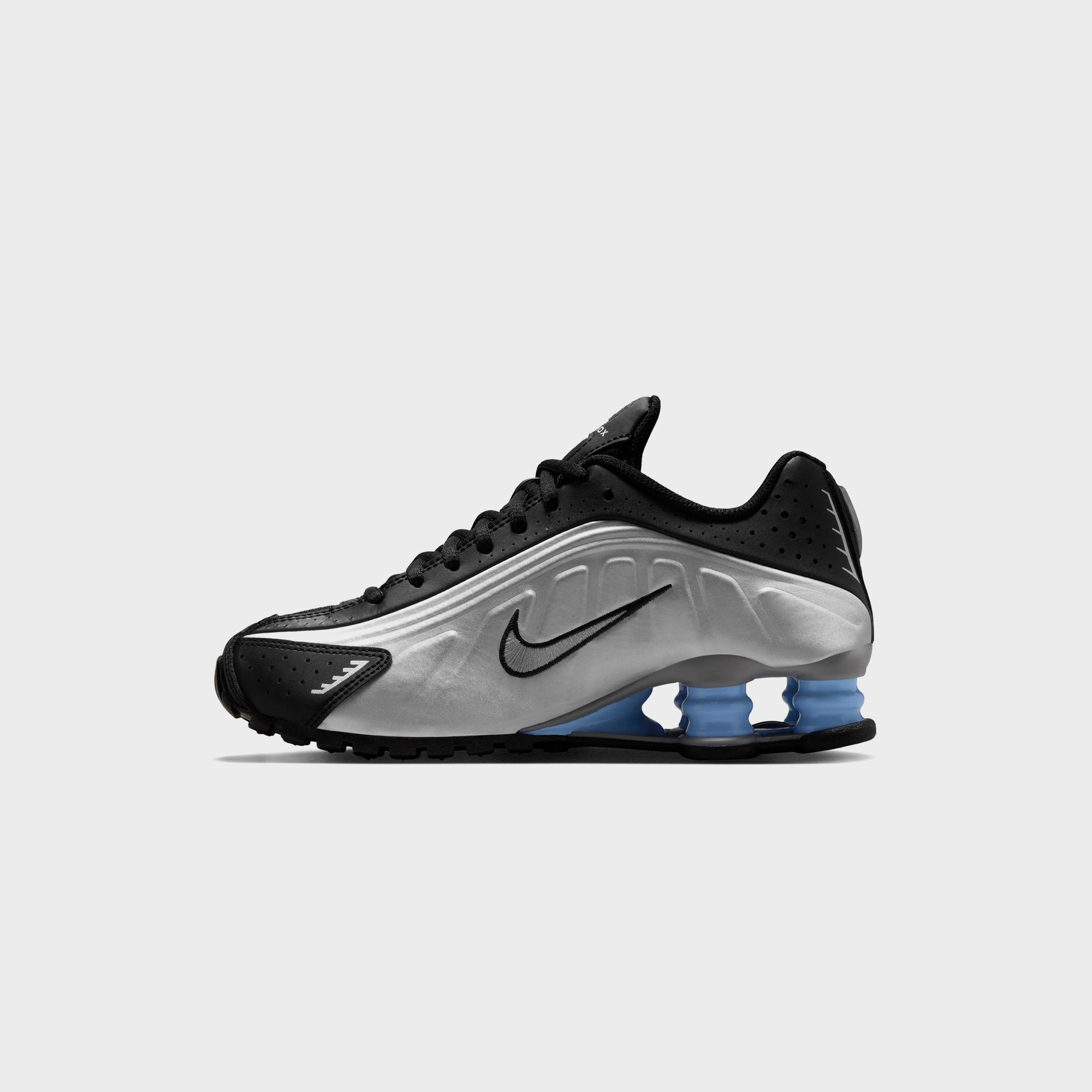 Nike Shox R4 - Metallic Silver / Black / Psychic Blue – Kith