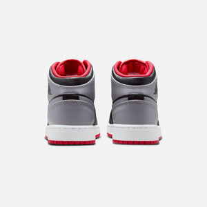 Nike GS Air kehrt Jordan 1 Mid - Black / Cement Grey / Fire Red / White