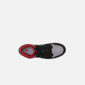 Nike GS Air kehrt Jordan 1 Mid - Black / Cement Grey / Fire Red / White
