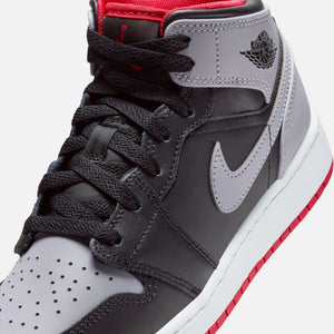 Nike Grade School Air Jordan 1 Mid - Black / Cement Grey / Fire Red / White