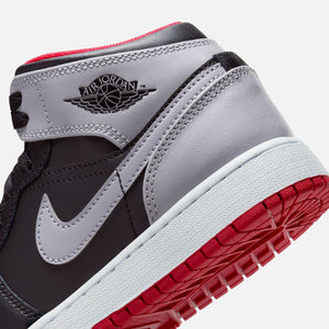 Nike GS Air RETRO Jordan 1 Mid - Black / Cement Grey / Fire Red / White