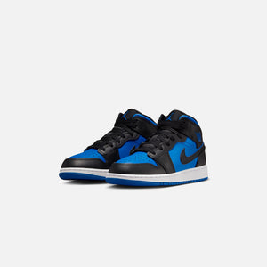Nike GS Air Jordan 1 Mid - Black / Royal Blue / White