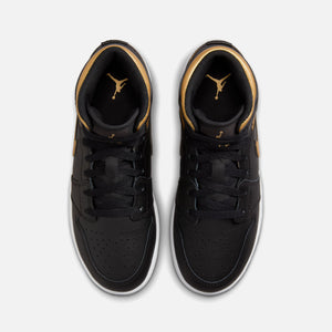 Jordan GS Air Jordan 1 Mid - Black / Metallic Gold / White