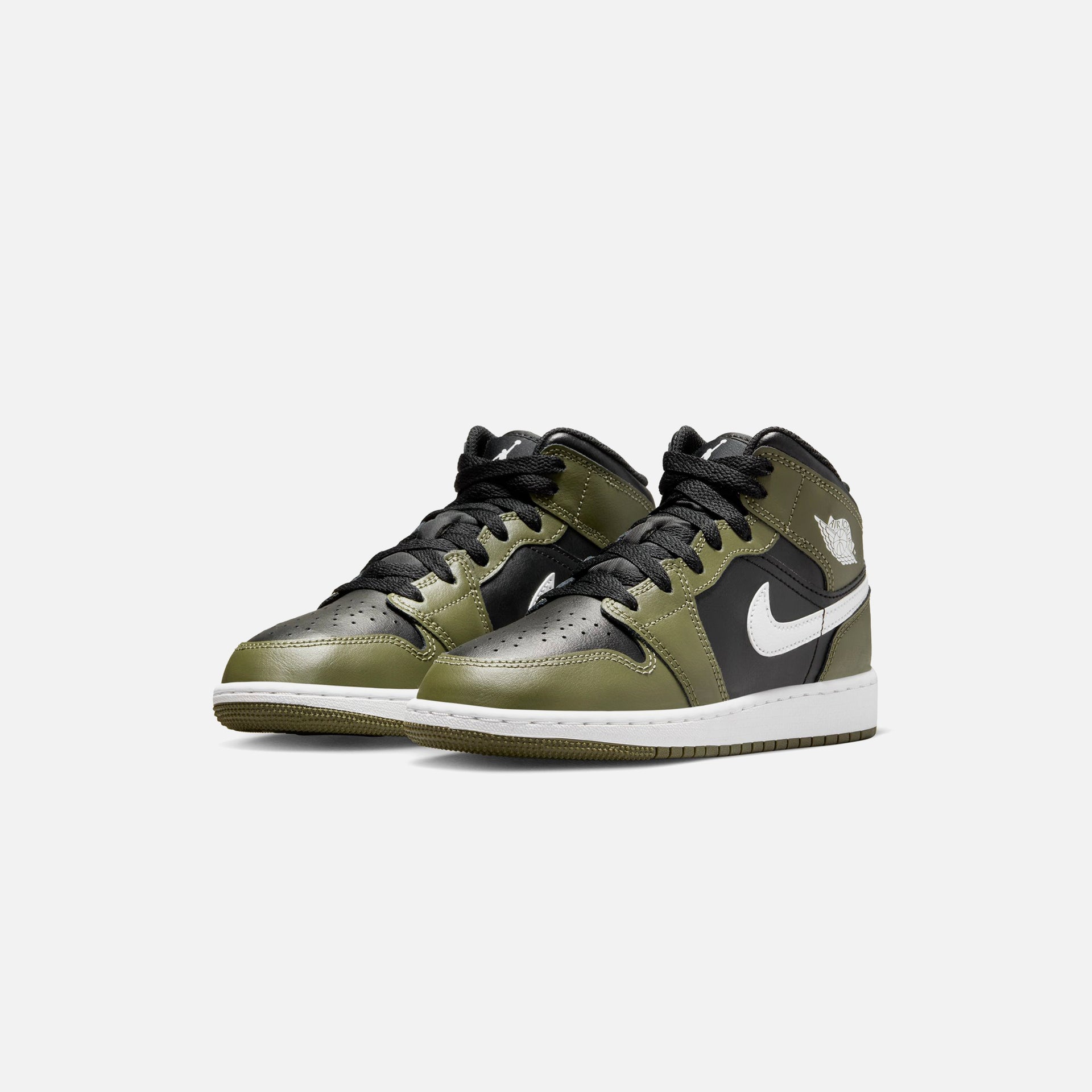 Jordan Air Jordan 1 Mid - Black / White / Medium Olive