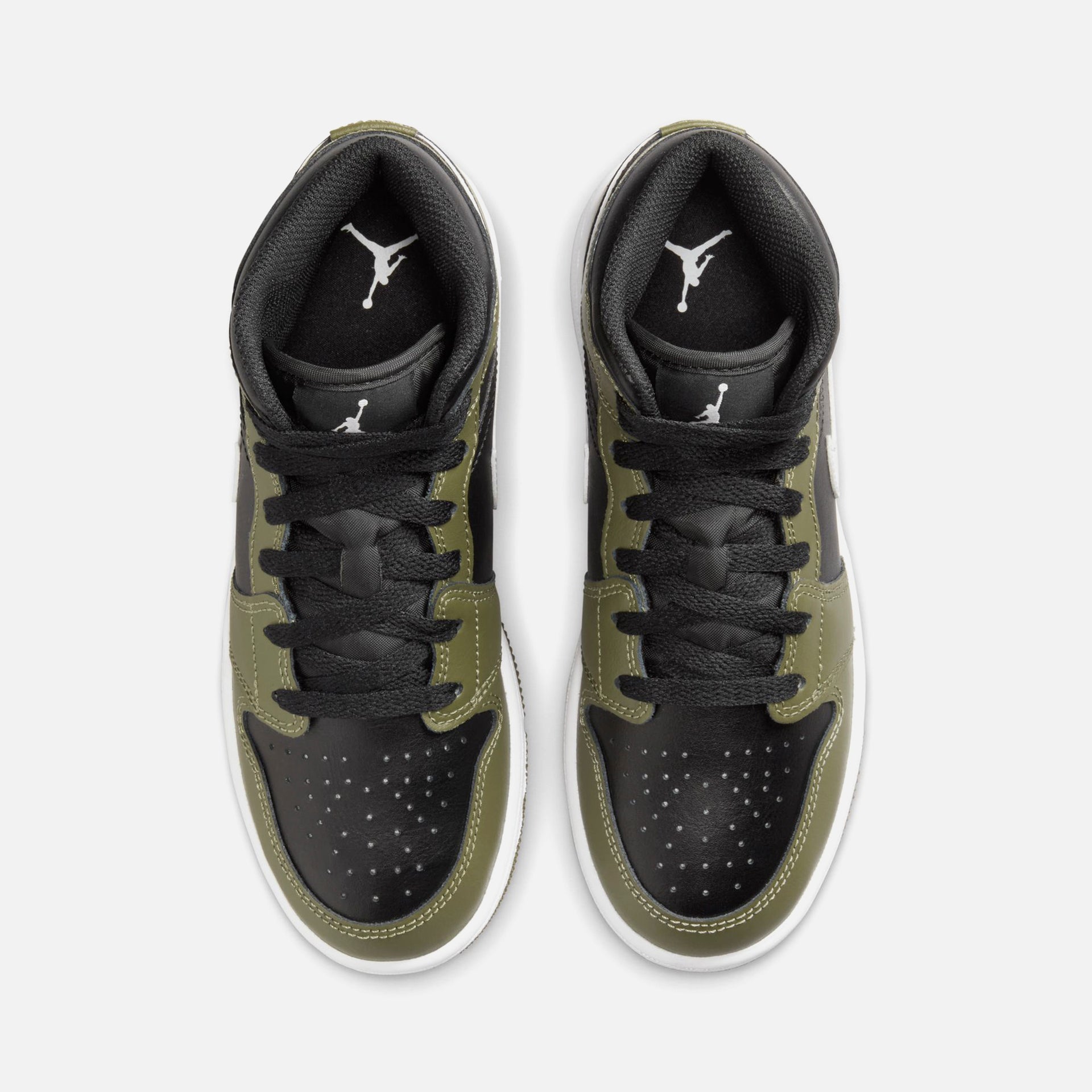 Nike Air Jordan 1 Mid - Black / White / Medium Olive