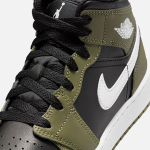 Nike Air Jordan 1 Mid - Black / White / Medium Olive