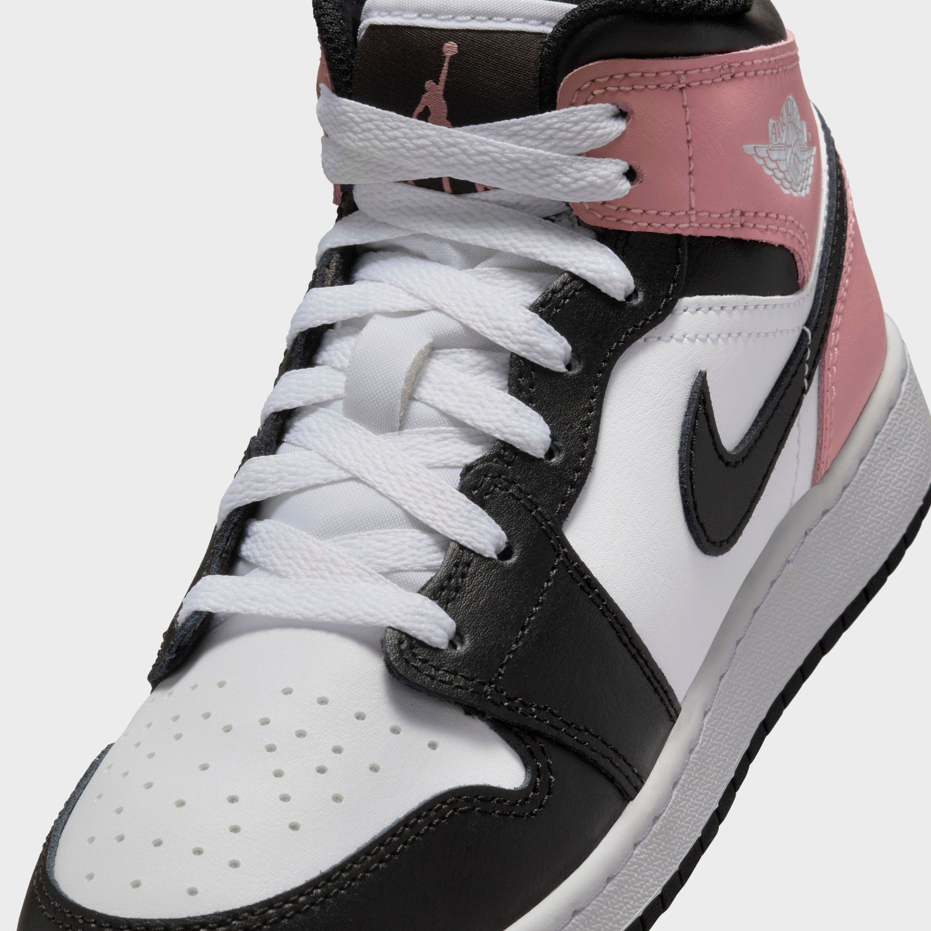 Nike GS Air Jordan 1 Mid - White / Black / Rust Pink