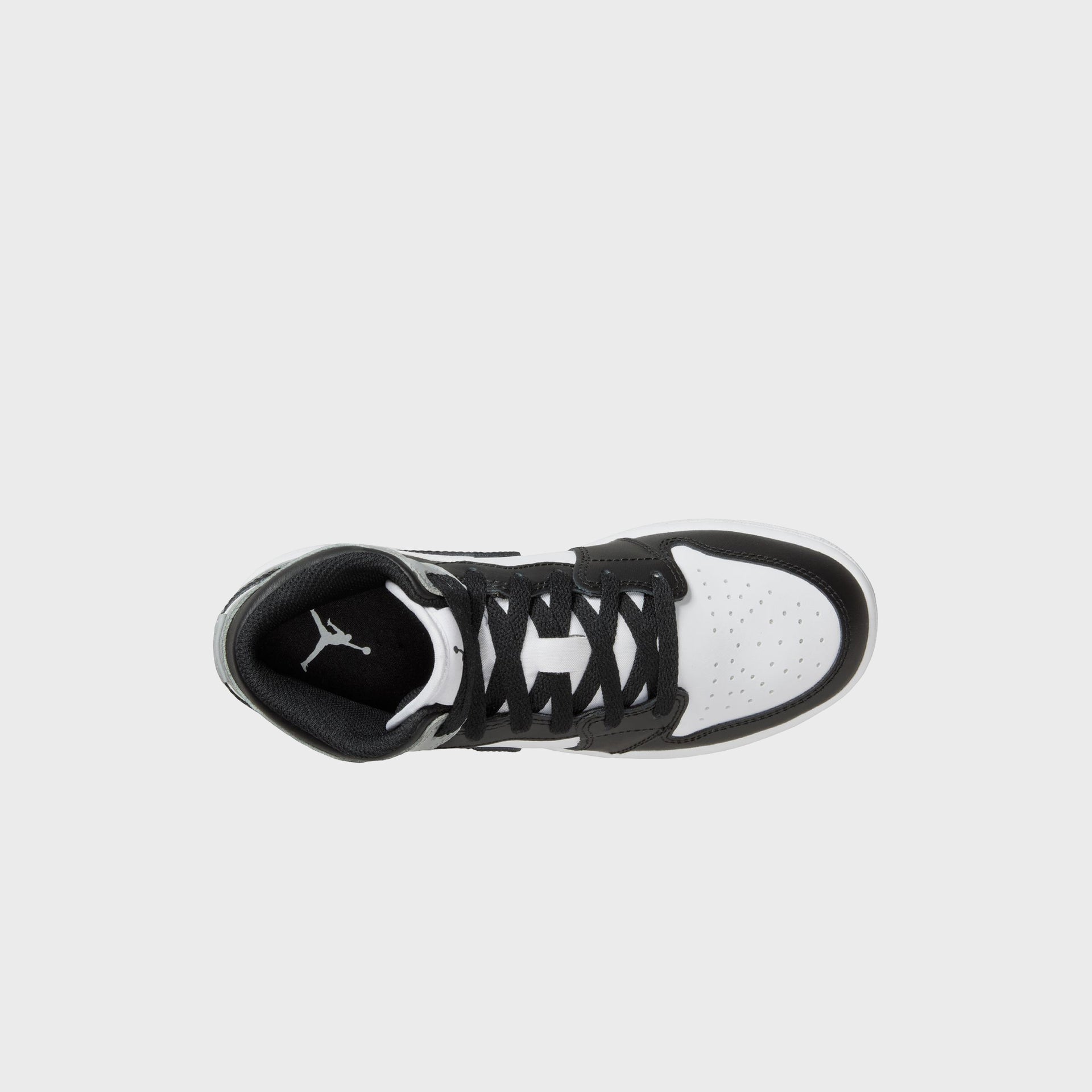 Jordan GS Air Jordan 1 Mid - White / Black / Light Smoke Grey