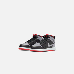 Nike PS Air TRIPLE jordan 1 Mid - Black / Cement Grey / Fire Red White