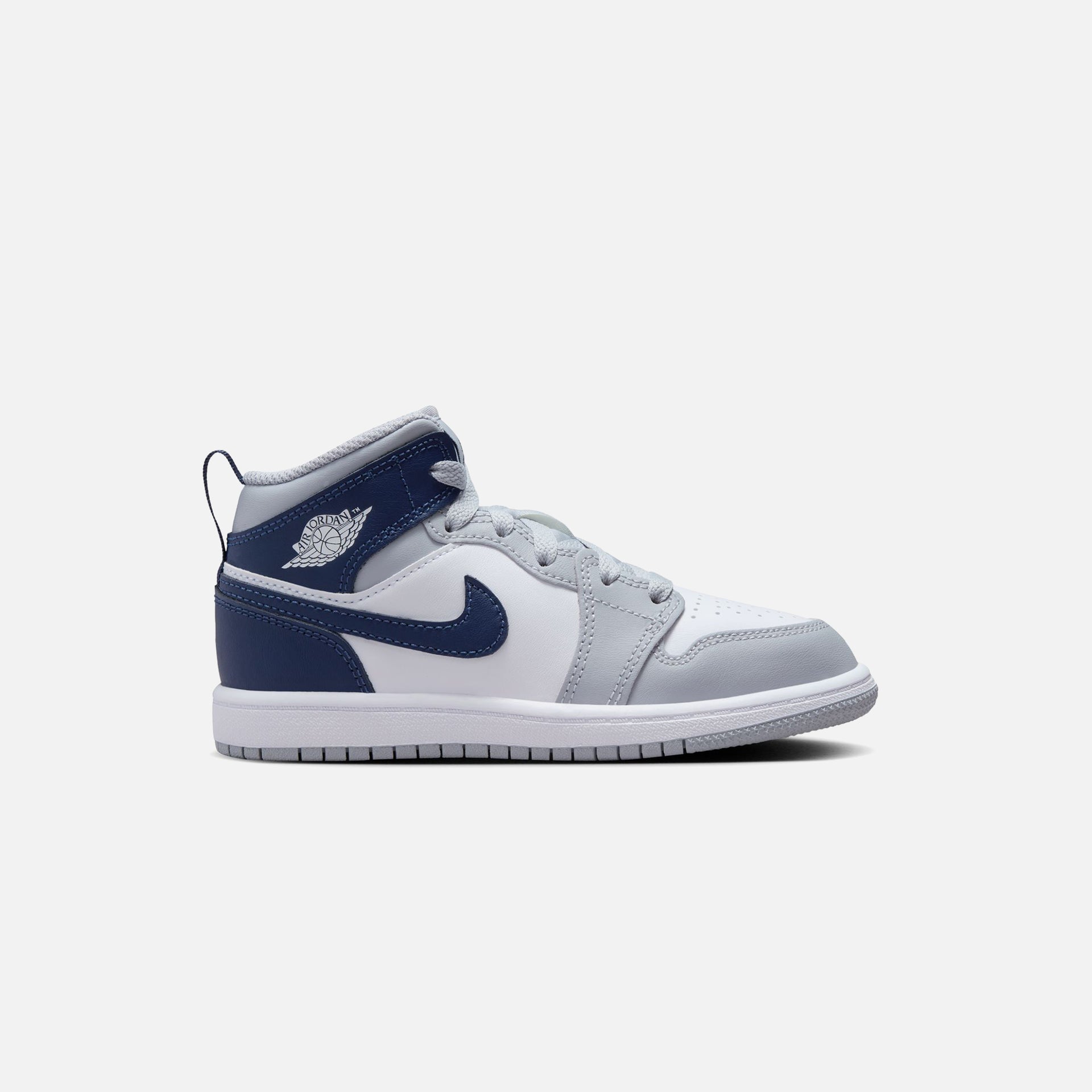 Nike Air Jordan Pre-School Air Jordan 1 Mid - White / Midnight Navy / Wolf Grey