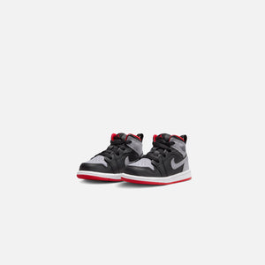 Nike TD Air Jordan Iconic 1 Mid - Black / Cement Grey / Fire Red / White