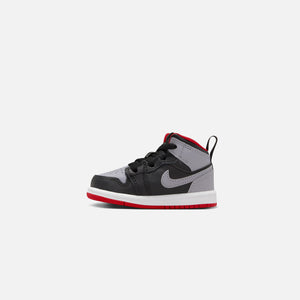 Nike TD Air Jordan 1 Mid - Black / Cement Grey / Fire Red / White