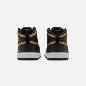 Nike Air Jordan Toddler 1 Mid - Black / Metallic Gold / White