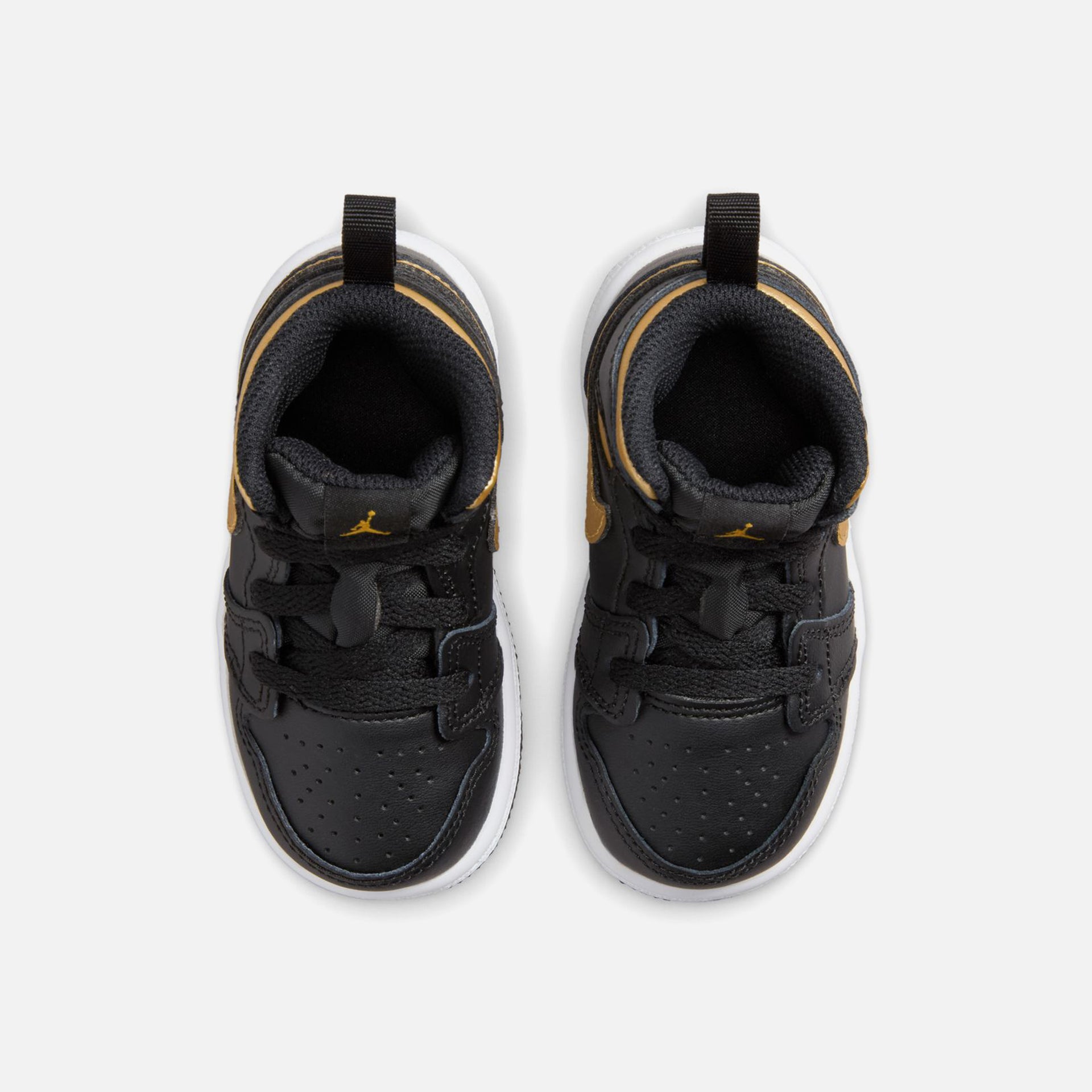 Nike Air Jordan Toddler 1 Mid - Black / Metallic Gold / White