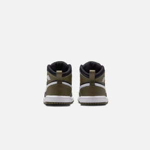 Jordan TD Air Jordan 1 Mid - Black / White / Medium Olive