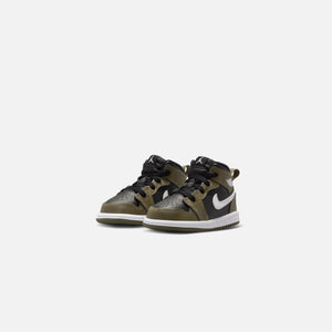 Jordan TD Air Jordan 1 Mid - Black / White / Medium Olive