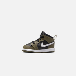 Jordan TD Air Jordan 1 Mid - Black / White / Medium Olive