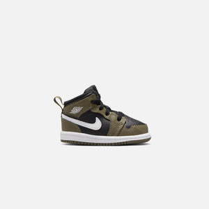 Jordan TD Air Jordan 1 Mid - Black / White / Medium Olive