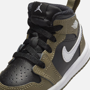 Jordan TD Air Jordan 1 Mid - Black / White / Medium Olive