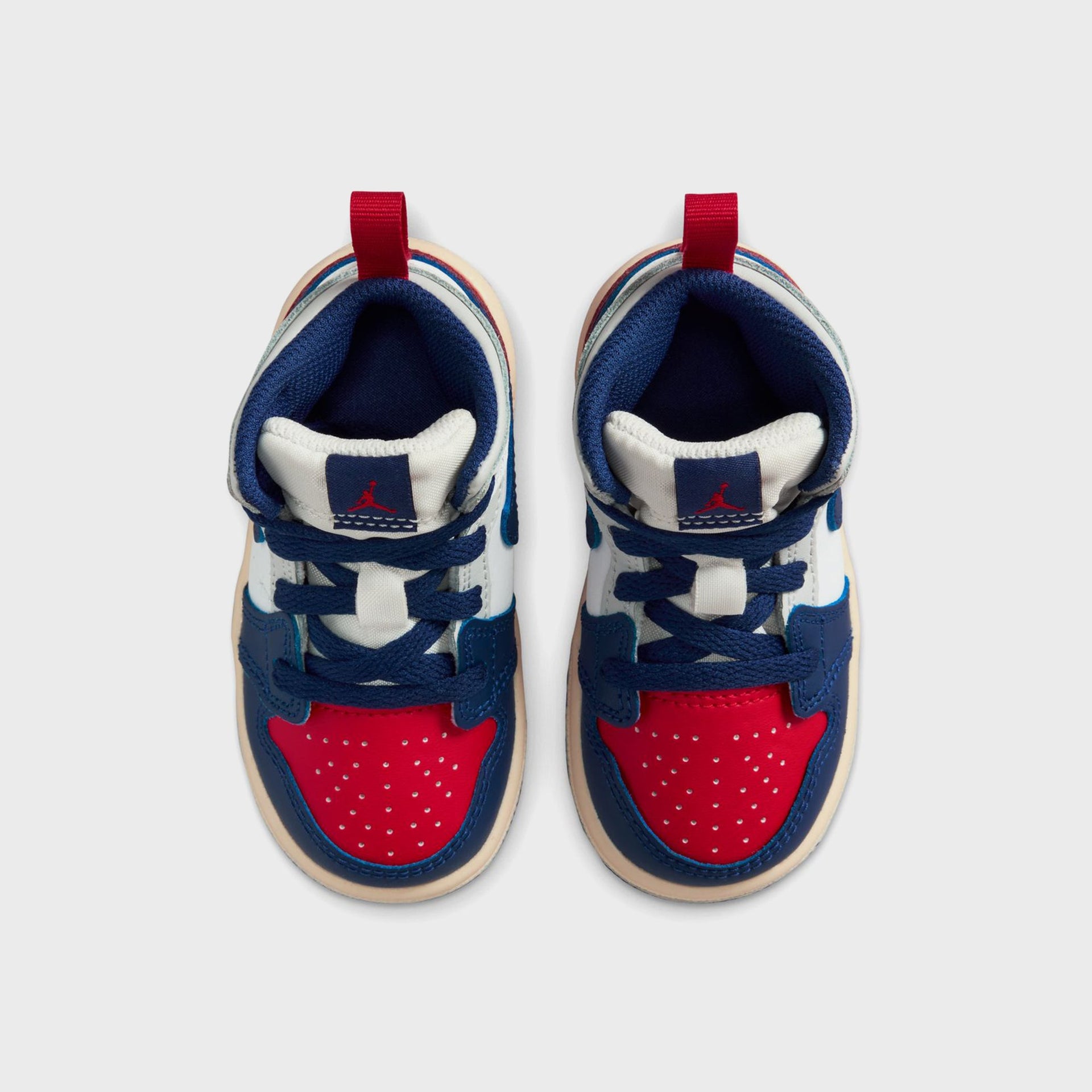Jordan TD Air Jordan 1 Mid - White / Deep Royal Blue / University Red