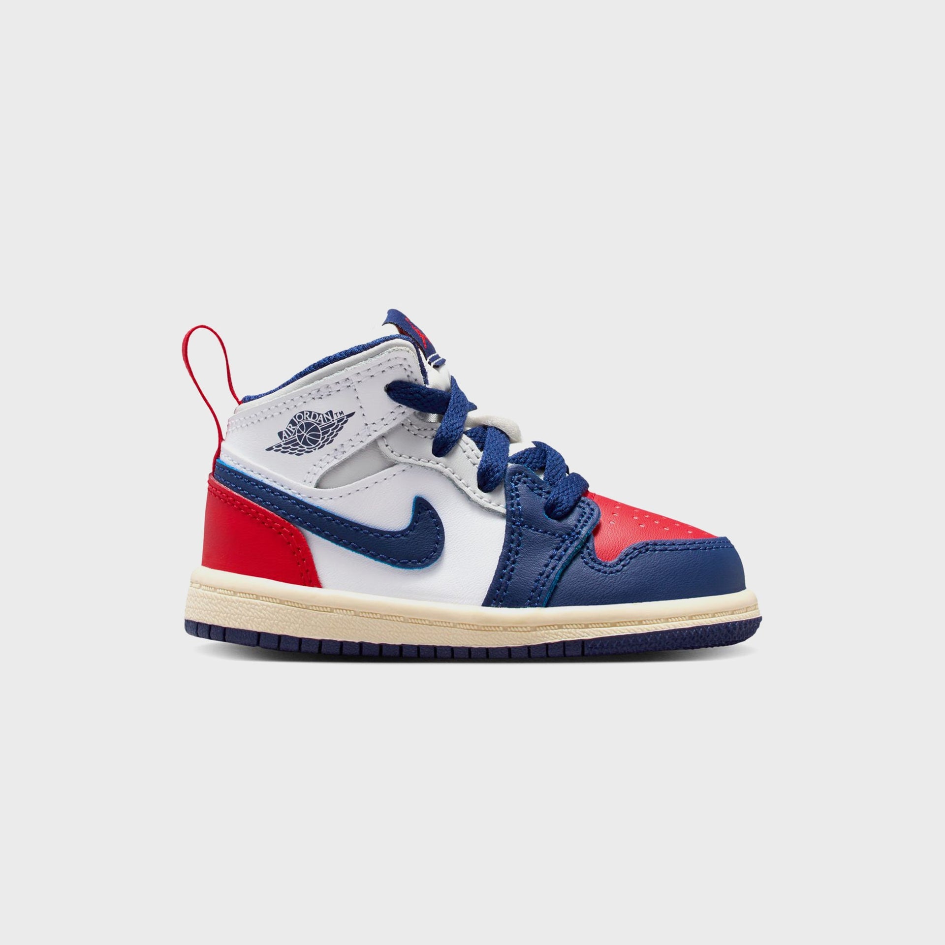 Jordan TD Air Jordan 1 Mid - White / Deep Royal Blue / University Red