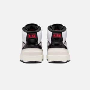 Nike GS Air Jordan 2 Retro - White / Fire Red / Black / Sail / Cement Grey