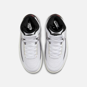 Nike GS Air Jordan 2 Retro - White / Fire Red / Black / Sail / Cement Grey