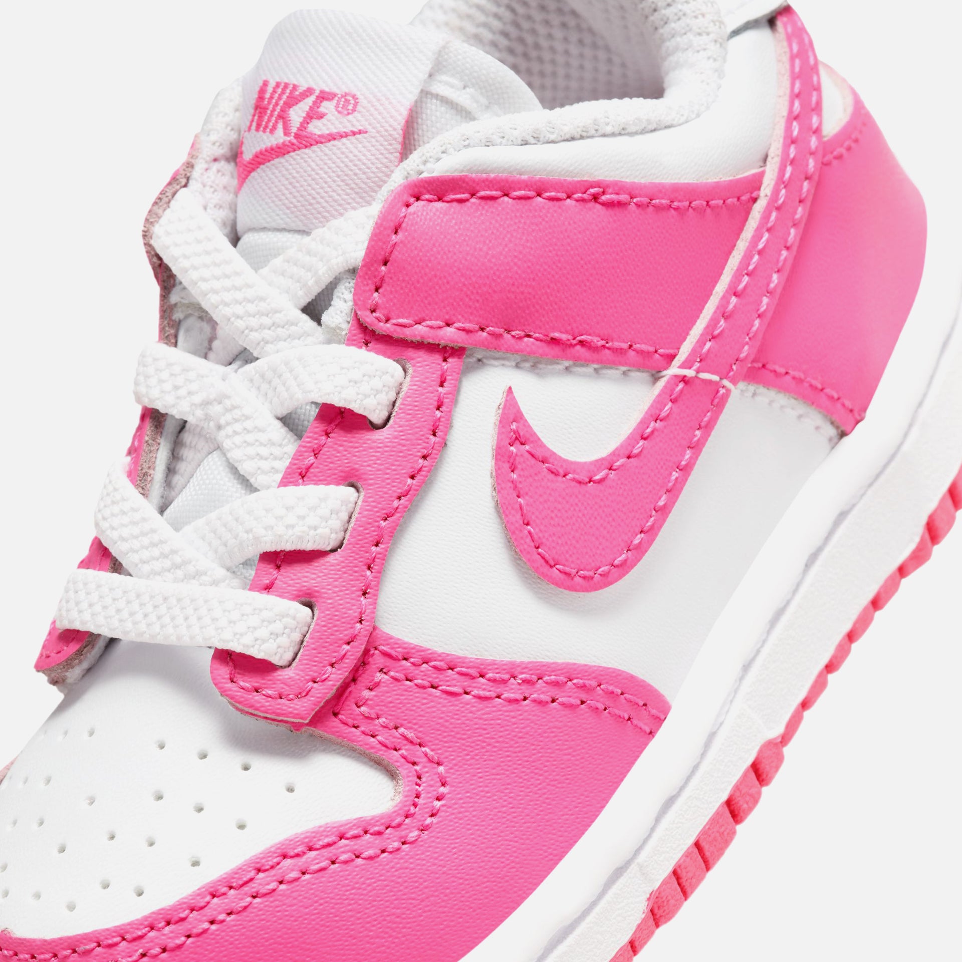 Nike TD Dunk Low - White / Laser Fuchsia