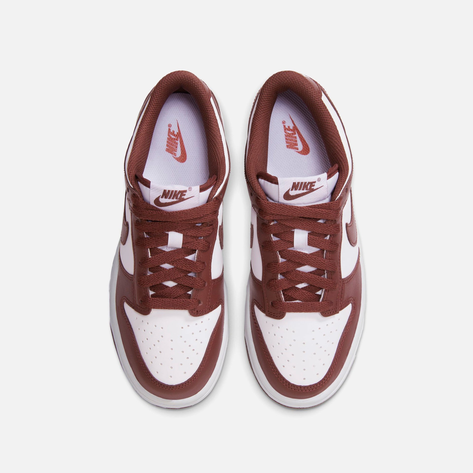 Nike GS Dunk Low - White / Gym Red / Redwood