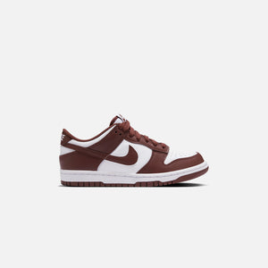 Nike GS Dunk Low - White / Gym Red / Redwood