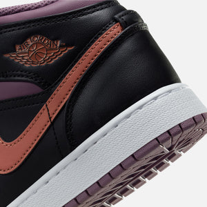 Nike GS Air Jordan 1 Mid SE - Black / Sky J Orange / Sky J Mauve / White