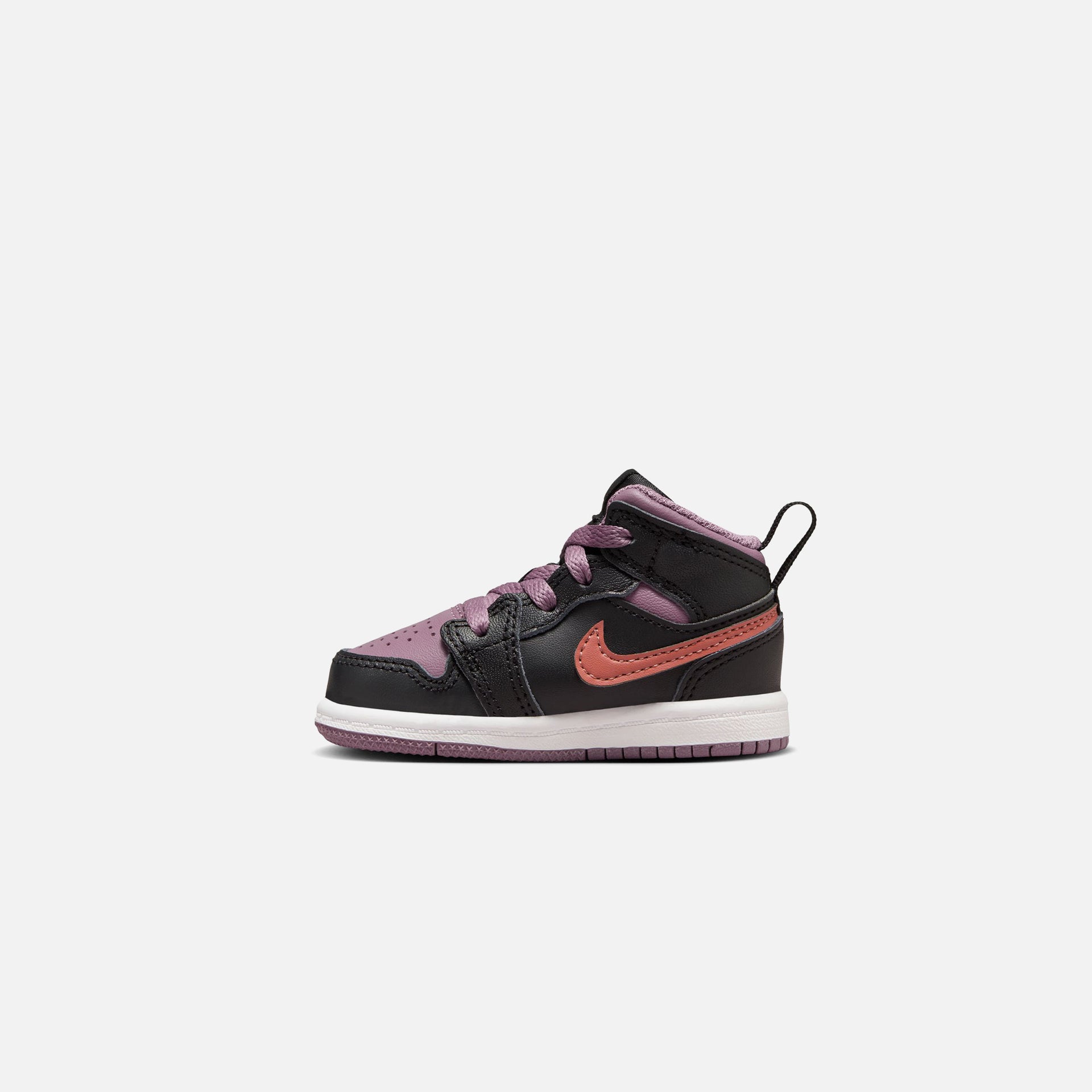 Nike TD Air Jordan 1 Mid Se - Black / Sky J Orange / Sky J Mauve / White
