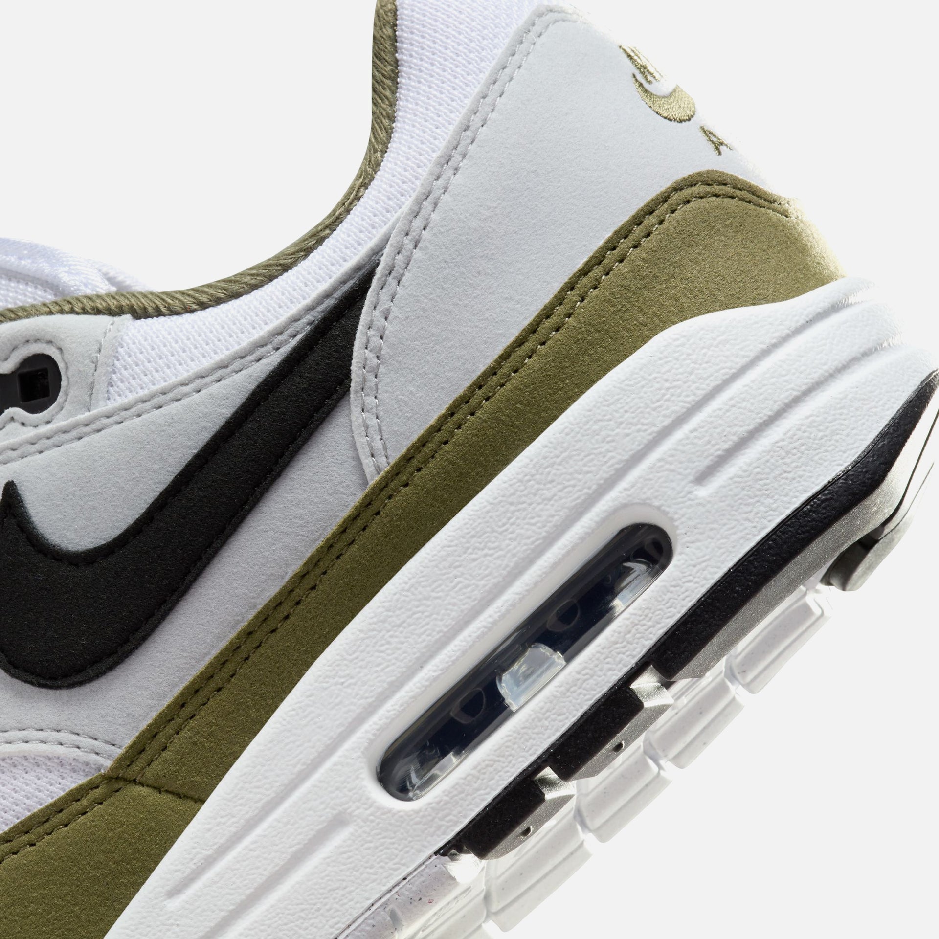 Nike Air Max 1 - White / Black / Pure Platinum / Medium Olive