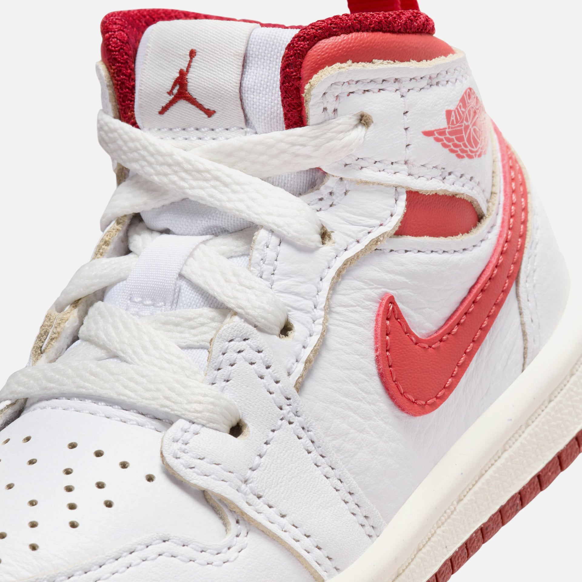 Jordan TD Air Jordan 1 Mid SE - White / Lobster / Dune Red / Sail