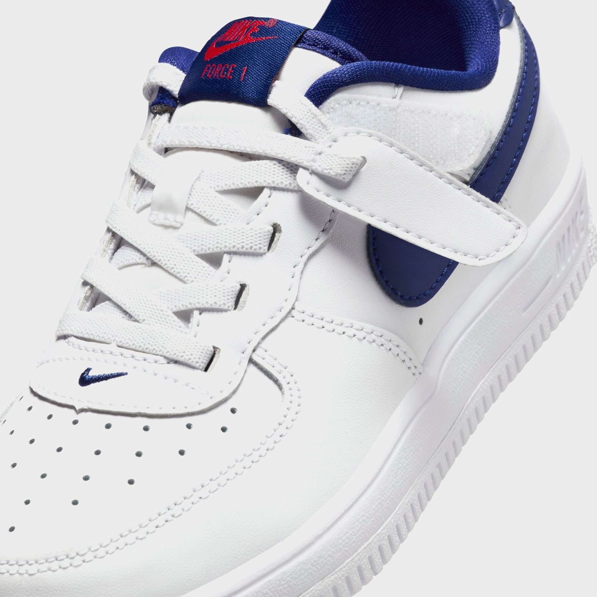 Nike PS Force 1 Low Easyon Bp - White / University Red / Deep Royal Blue
