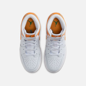 Jordan GS Air Jordan 1 Mid SE - Football Grey / Orange Peel / Pine