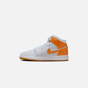 Jordan GS Air Jordan 1 Mid SE - Football Grey / Orange Peel / Pine